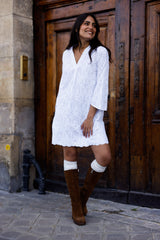 Paola Dress – English Embroidery - White 🆕