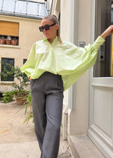 Chemise SATCHI - Vert Amande - 100 % Voile de coton 🆕