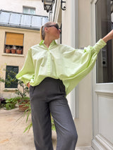 Chemise SATCHI - Vert Amande - 100 % Voile de coton 🆕