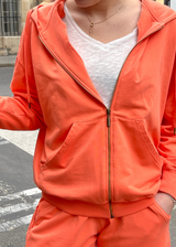 ALBA – Sweat zippé Loungewear Corail