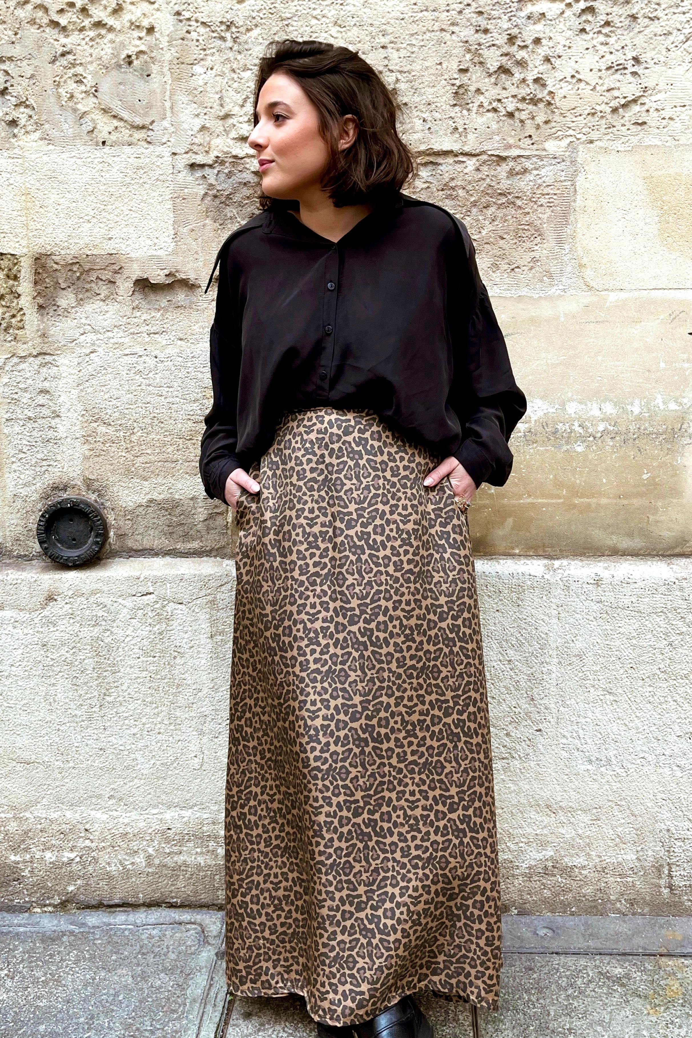 Mathéa Leopard skirt - 100% silk