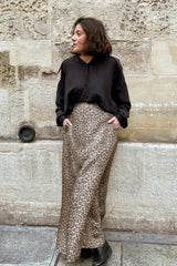 Mathéa Leopard skirt - 100% silk