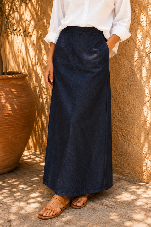 Jupe MATHEA Bleu -  Tencel