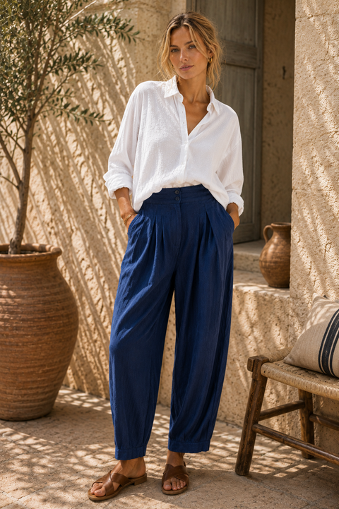FELIX Blue Trousers - Tencel