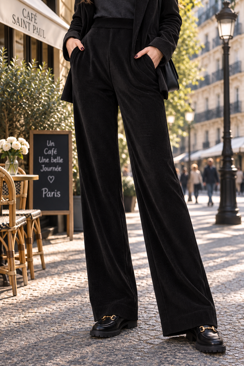 ANGE Black Velvet Trousers