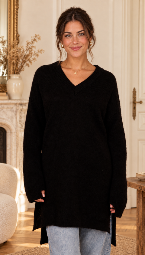 CHARLOTTE Sweater Black - Baby Alpaca & Virgin Wool