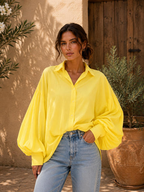 Chemise SATCHI jaune - Voile de coton - HORTENCE