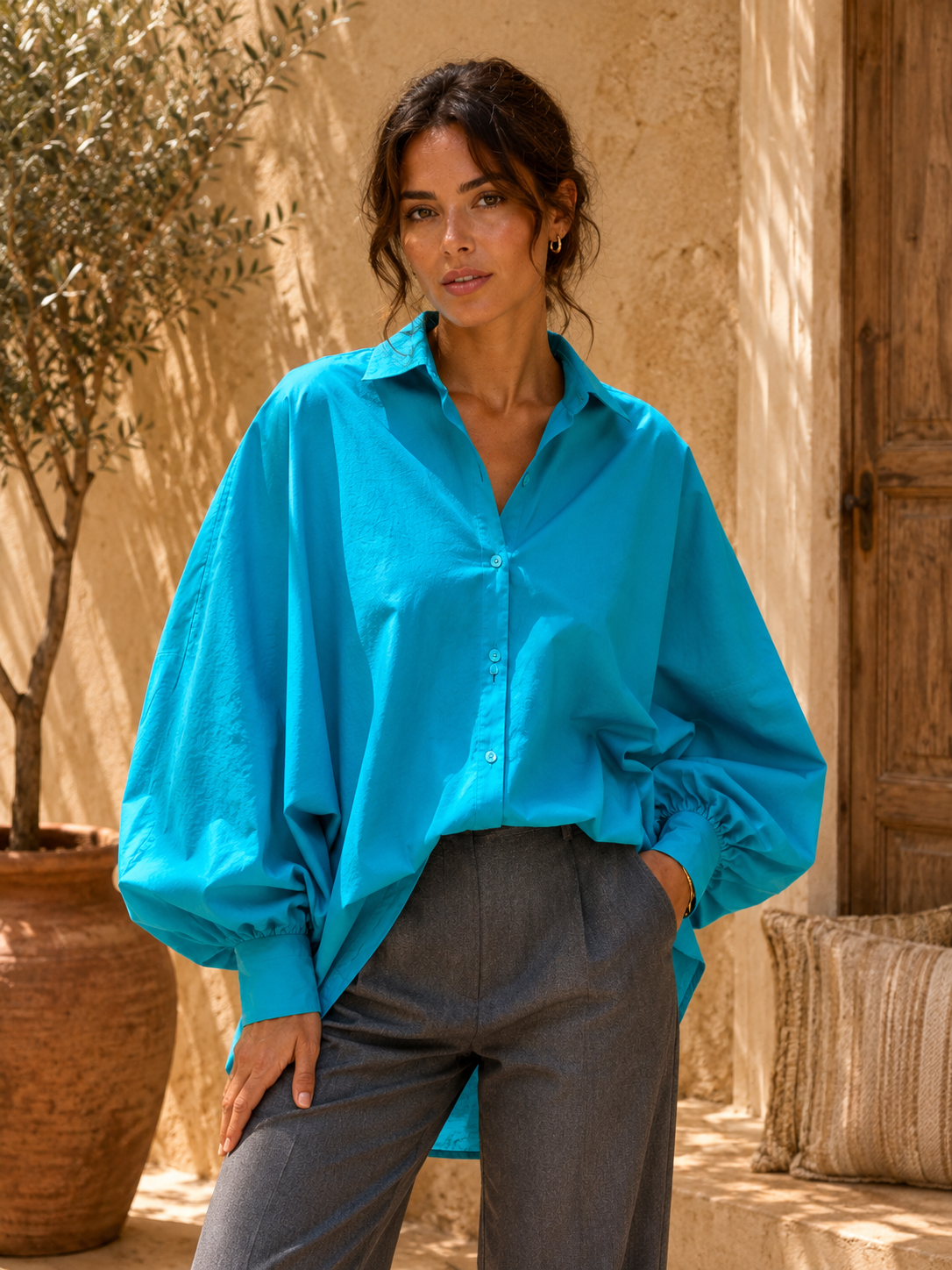 Chemise SATCHI sea - Voile de coton - HORTENCE