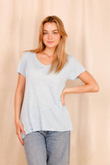 T-shirt MADISON bleu - col V