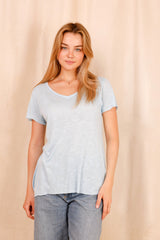 MADISON T-Shirt - Flamed viscose & cotton - White