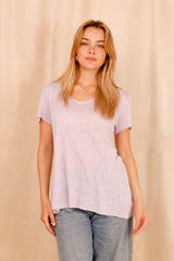 MADISON T-Shirt - Flamed viscose & cotton - White