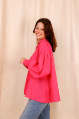 Chemise VAHINA - rose fushia - 100% voile de coton