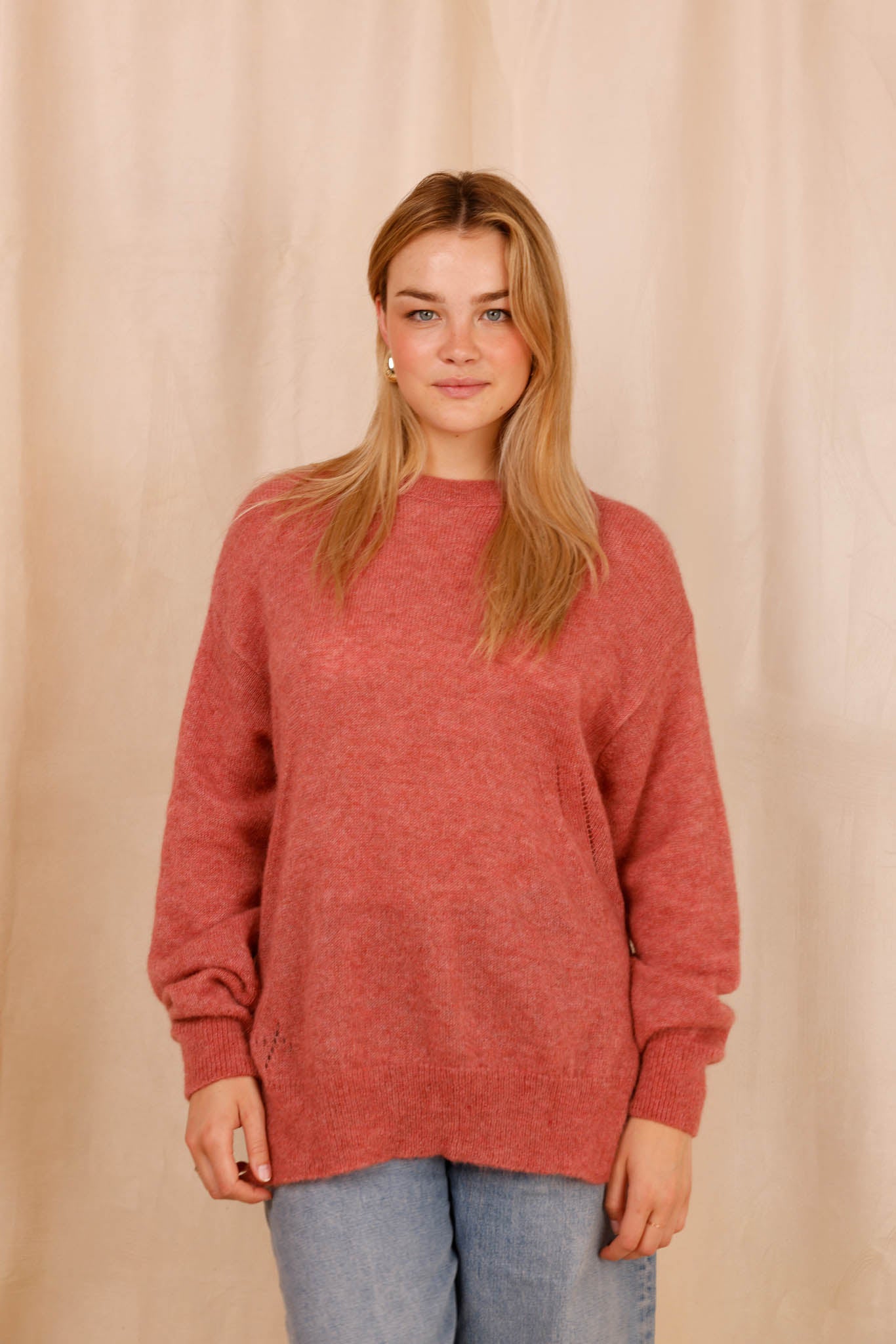 Pull ALBA vieux rose - Baby Alpaga & laine vierge