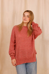 Pull ALBA vieux rose - Baby Alpaga & laine vierge