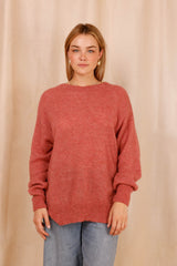 Pull ALBA vieux rose - Baby Alpaga & laine vierge