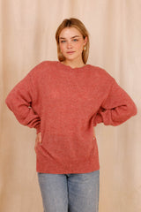 Pull ALBA vieux rose - Baby Alpaga & laine vierge