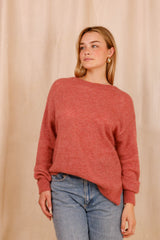 Pull ALBA vieux rose - Baby Alpaga & laine vierge