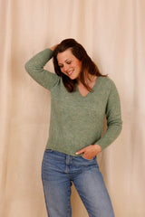 MARIE sweater - Baby Alpaca & virgin wool - Green