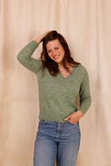 MARIE sweater - Baby Alpaca & virgin wool - Green