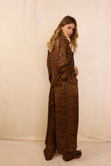 Robe - Kimono MONA léopard - 100 % Soie