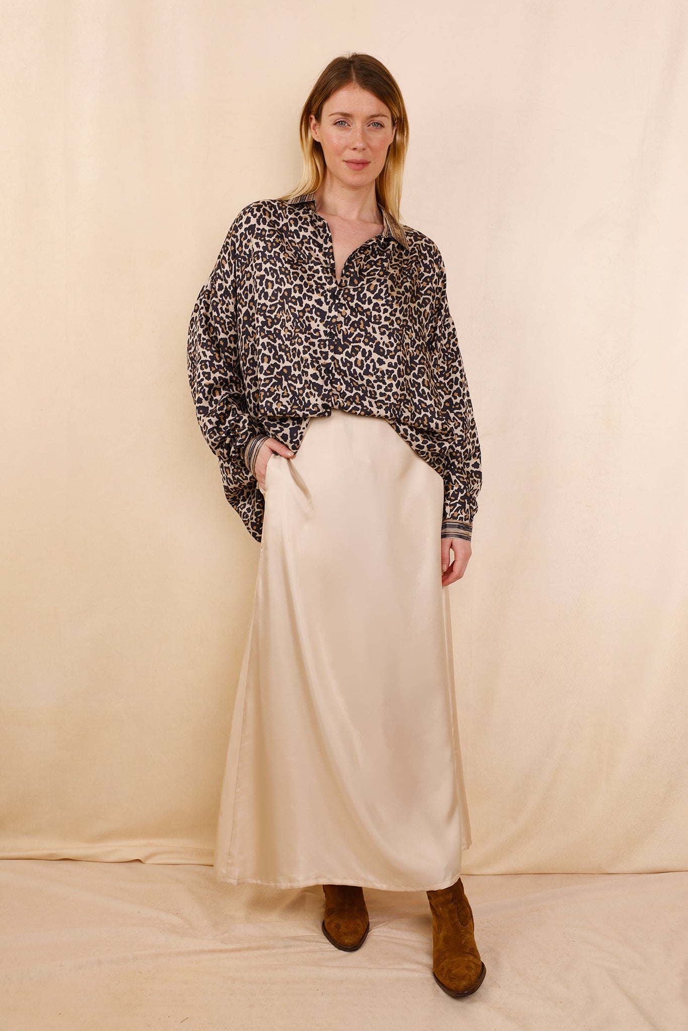 Mathéa skirt - champagne - 100% silk