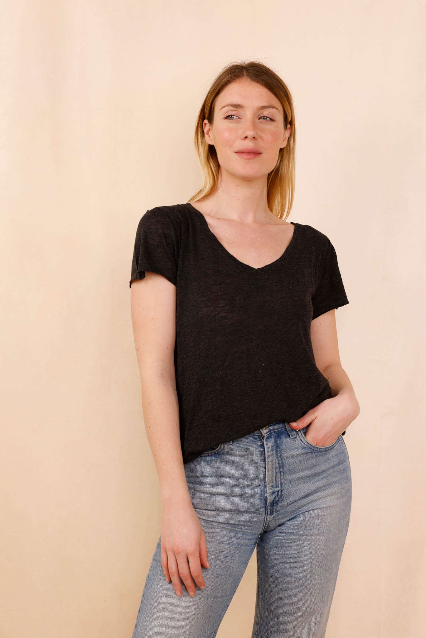 MADISON T-Shirt - Flamed viscose & cotton - White