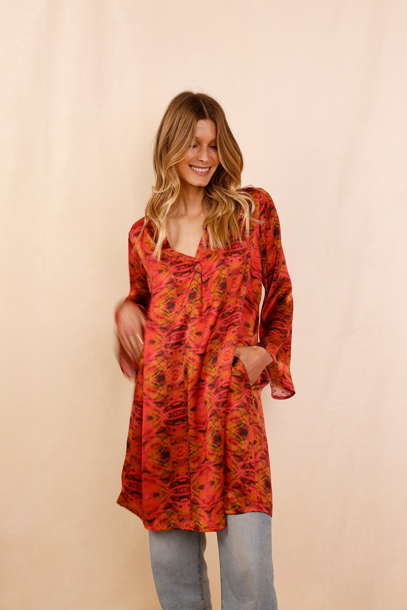 Robe PAOLA Rising - 100 % Soie