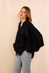 SATCHI shirt - black - 100% cotton voile