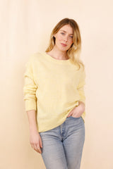 Pull VICTORIA jaune - Baby Alpaga & laine vierge