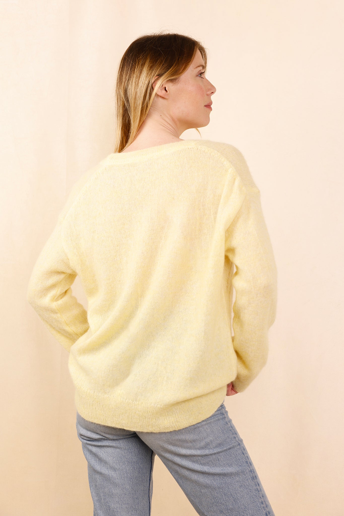 Pull VICTORIA jaune - Baby Alpaga & laine vierge