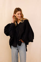 SATCHI shirt - black - 100% cotton voile