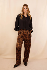 Pantalon ANGE Léopard - Soie