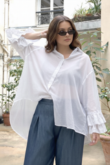 STELLA Sheer Shirt White - Cotton Voile