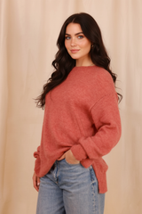 Pull ALBA vieux rose - Baby Alpaga & laine vierge