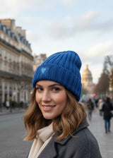 Bonnet LÉO Bleu Roi - Cachemire