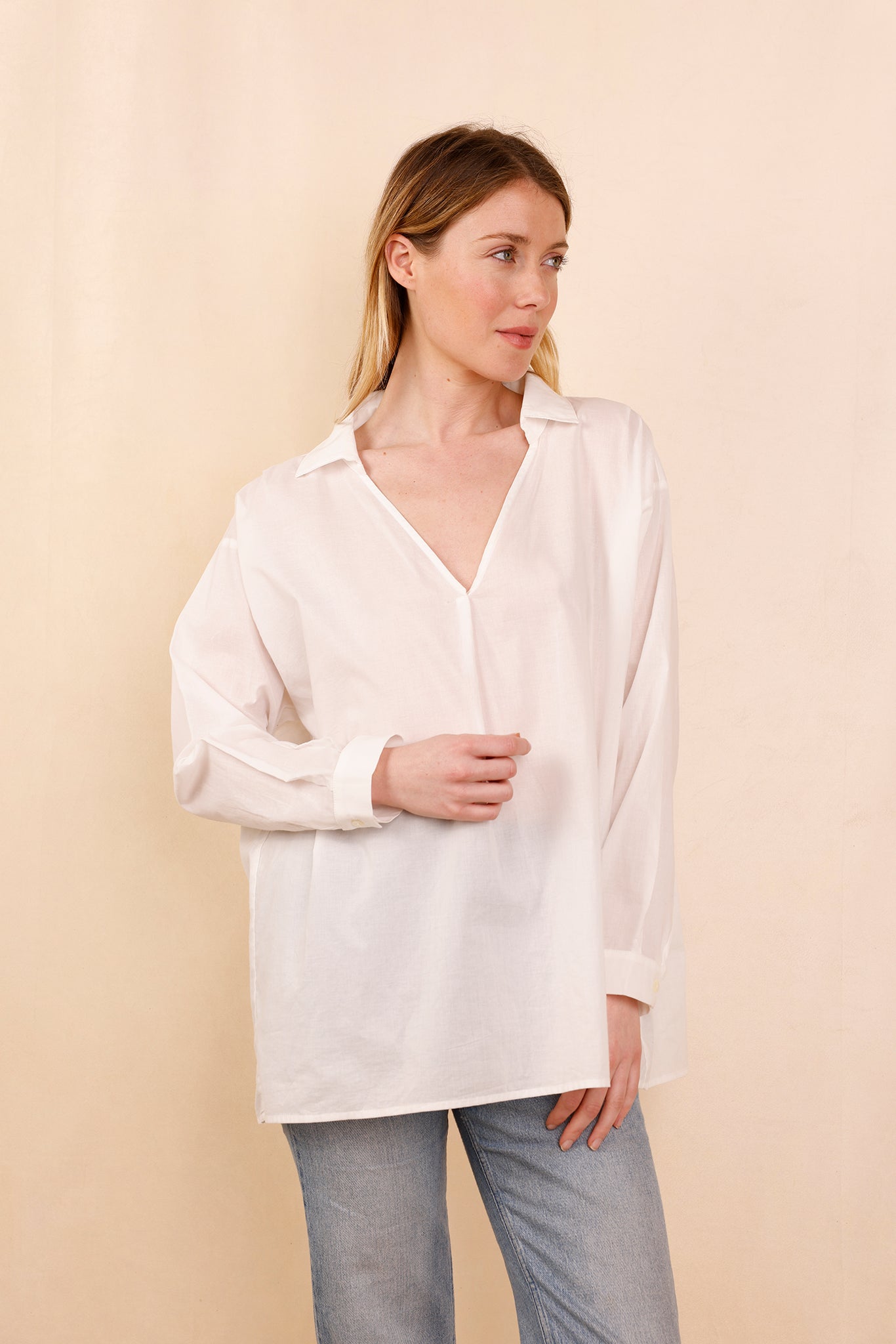 Chemise ASANA blanc - 100% Voile De Coton - HORTENCE