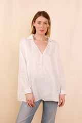 Chemise ASANA blanc - 100% Voile De Coton - HORTENCE