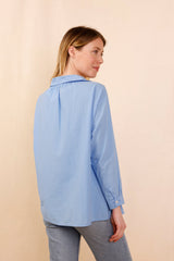 Chemise ASANA bleu - 100% Voile De Coton - HORTENCE