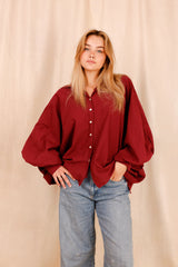 Chemise SATCHI - bordeaux - 100 % Voile de coton - HORTENCE