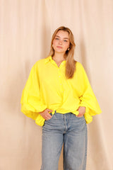 Chemise SATCHI - jaune - 100 % Voile de coton - HORTENCE