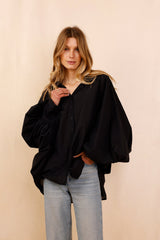 Chemise SATCHI - noir - 100 % Voile de coton - HORTENCE