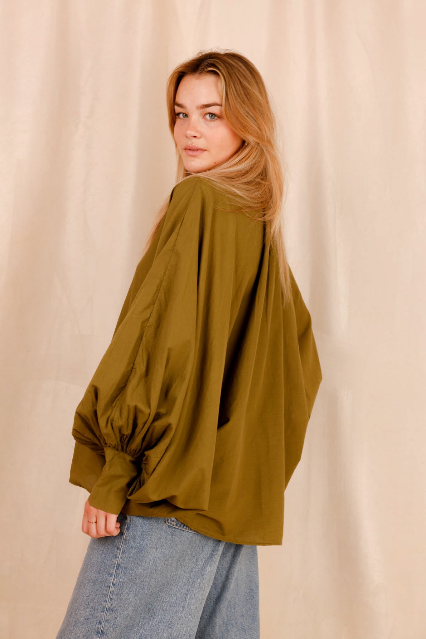 Chemise SATCHI - olive - 100 % Voile de coton - HORTENCE