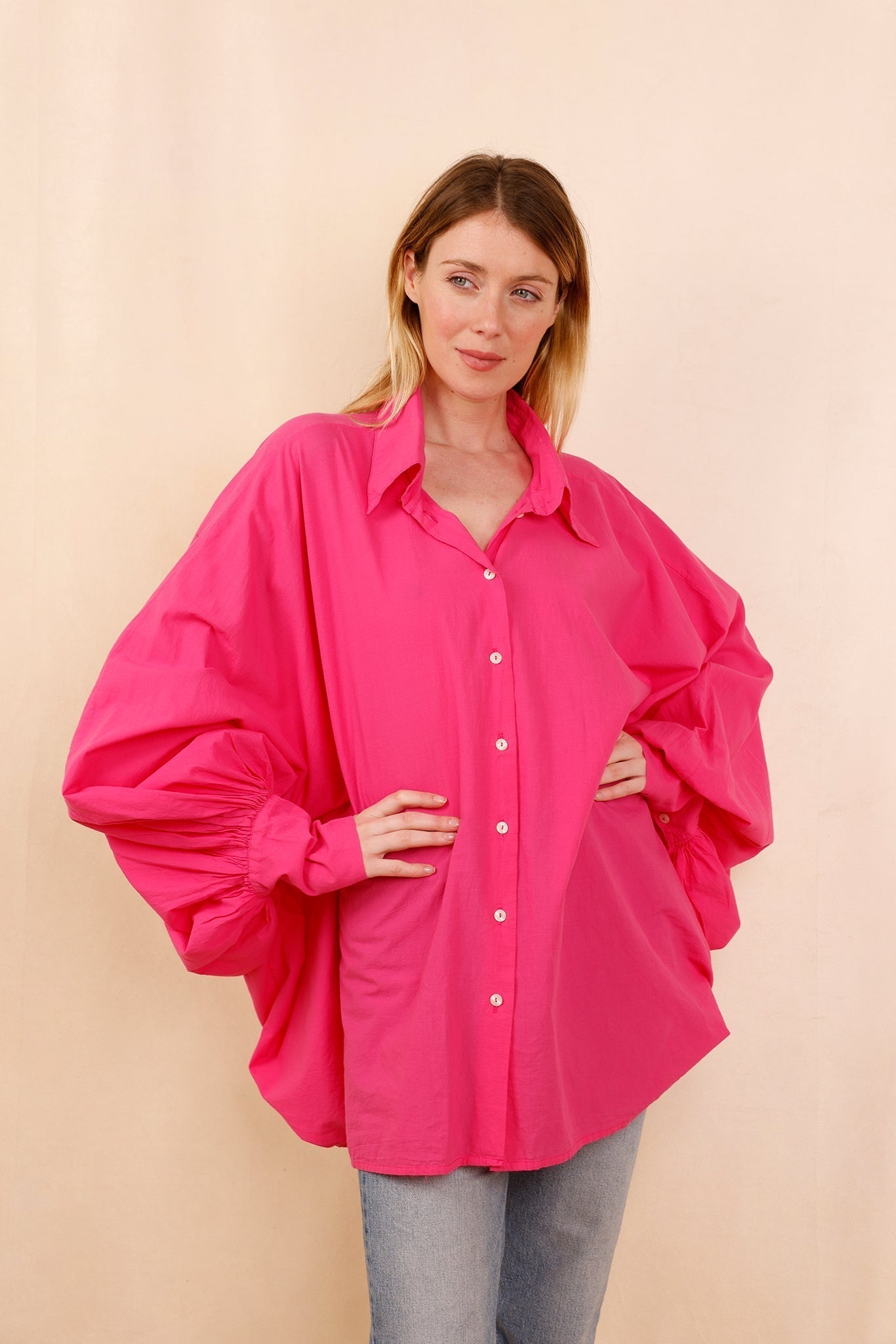 Chemise SATCHI - rose - 100 % Voile de coton - HORTENCE