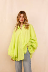 Chemise SATCHI - vert fluo - 100 % Voile de coton - HORTENCE