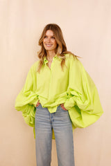 Chemise SATCHI - vert fluo - 100 % Voile de coton - HORTENCE