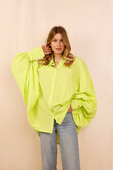 Chemise SATCHI - vert fluo - 100 % Voile de coton - HORTENCE