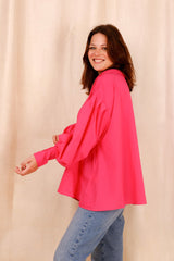 Chemise VAHINA - rose fushia - 100% voile de coton - HORTENCE