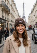 Bonnet LÉO - marron - 100% cachemire