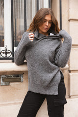 Hoodie LÉON gris anthracite - Baby Alpaga & laine vierge - HORTENCE