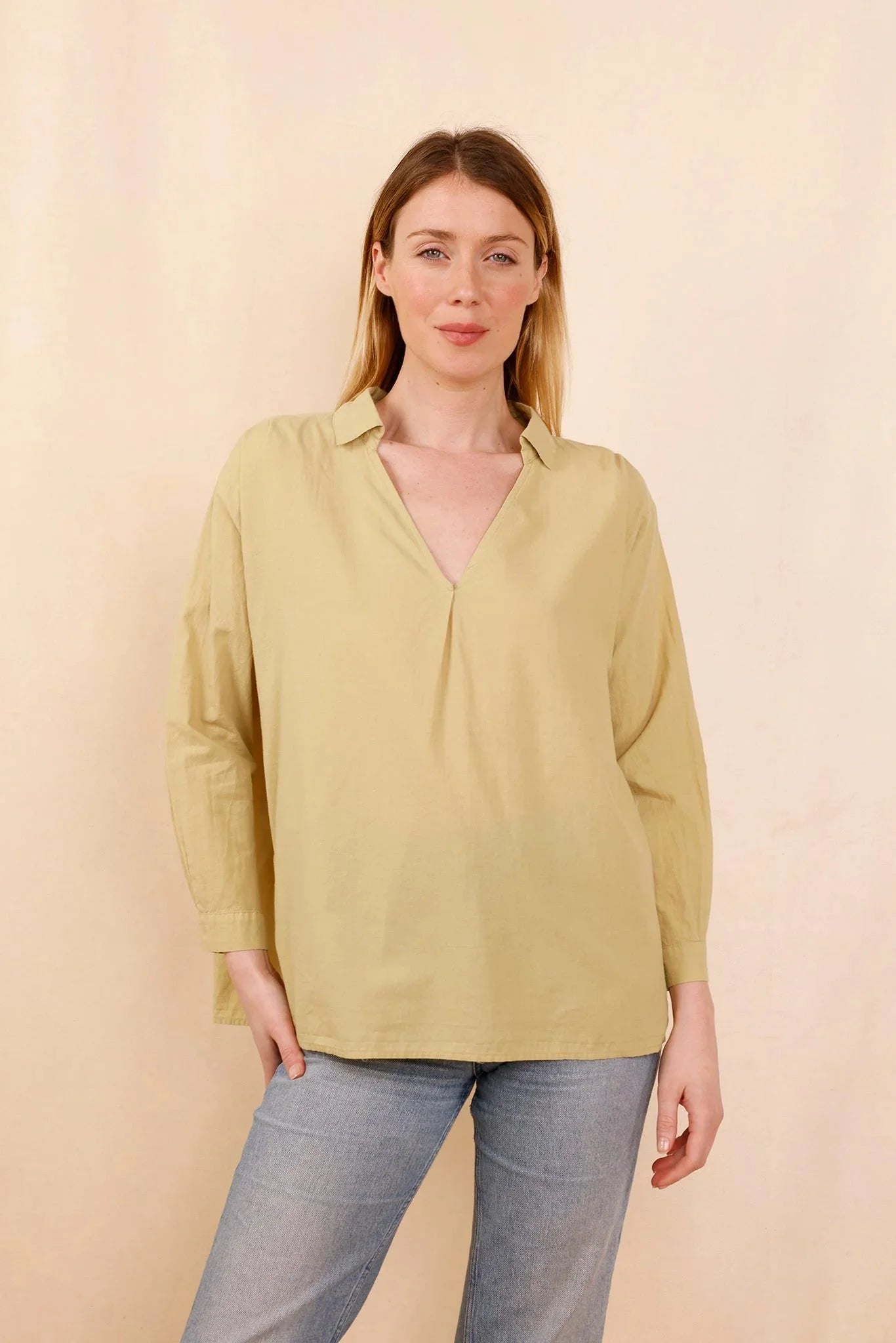 Chemise ASANA kaki - 100% Voile De Coton - HORTENCE